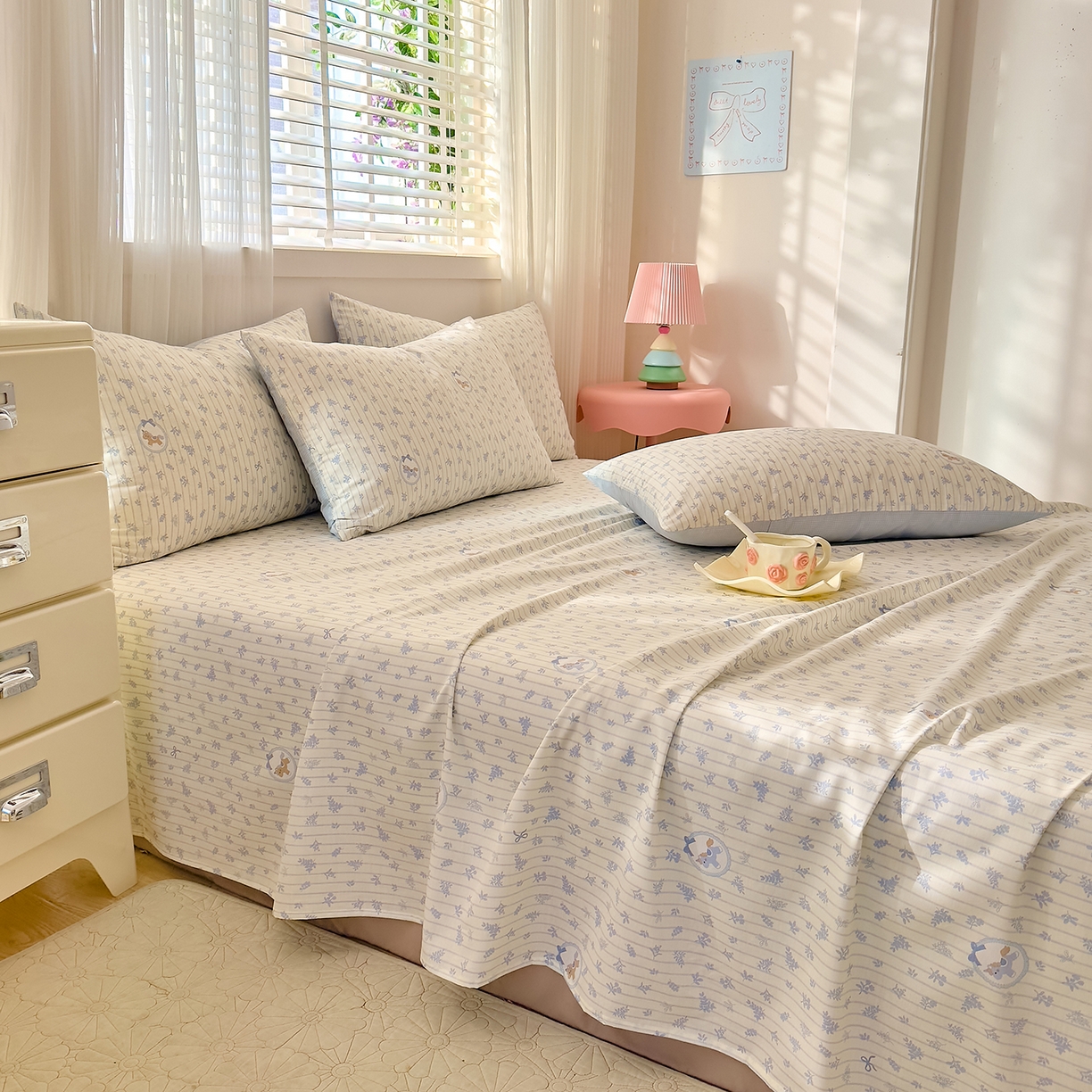 91家纺网 家纺一手货源 找家纺 （总）DoDo 兜兜 2026年全棉纯棉可爱卡通单床单 床单单件