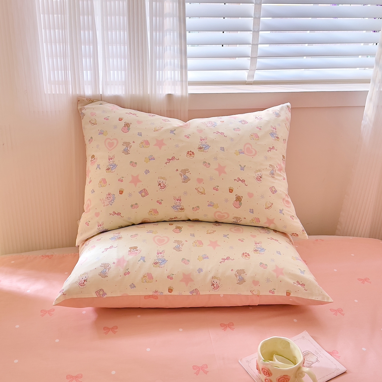 91家纺网 家纺一手货源 找家纺 DoDo 兜兜 2026年全棉纯棉可爱卡通单床单 床单单件 星星兔的梦境