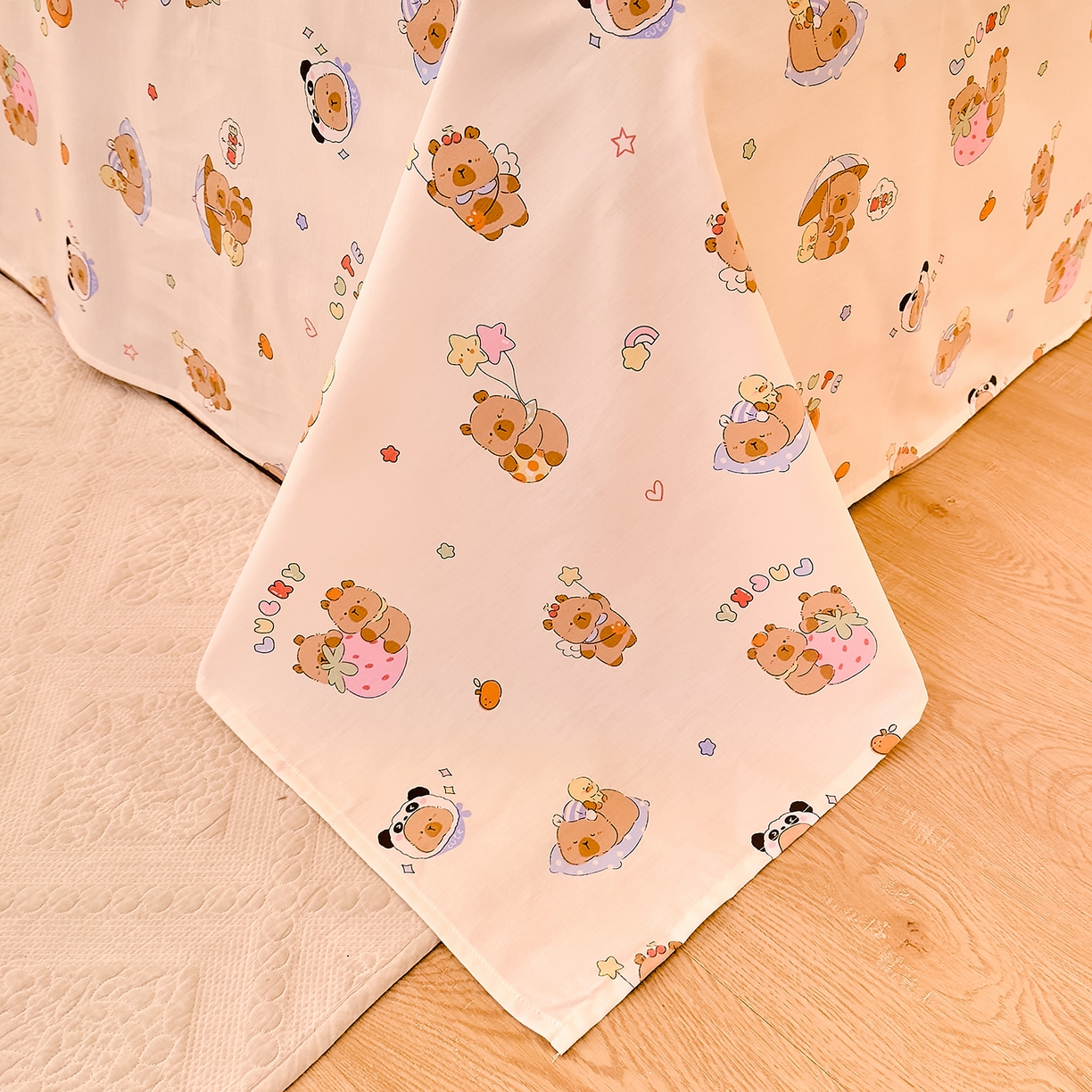 91家纺网 家纺一手货源 找家纺 DoDo 兜兜 2026年全棉纯棉可爱卡通单床单 床单单件 熊猫卡皮