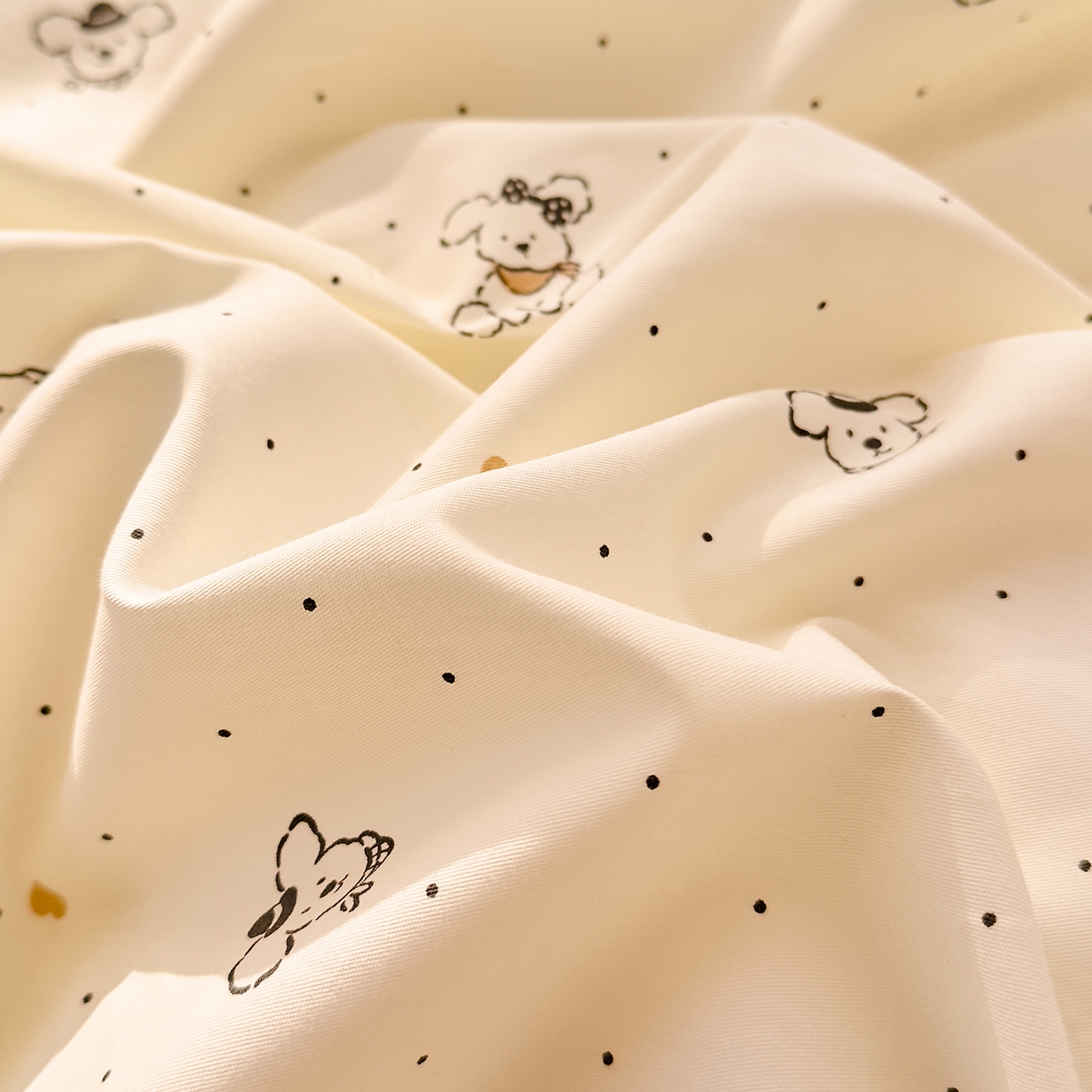 91家纺网 家纺一手货源 找家纺 DoDo 兜兜 2026年全棉纯棉可爱卡通单床单 床单单件 点点小狗