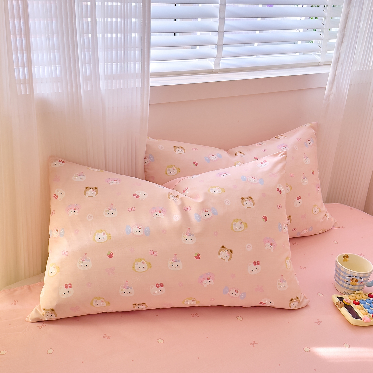 91家纺网 家纺一手货源 找家纺 DoDo 兜兜 2026年全棉纯棉可爱卡通单床单 床单单件 甜酱小猫