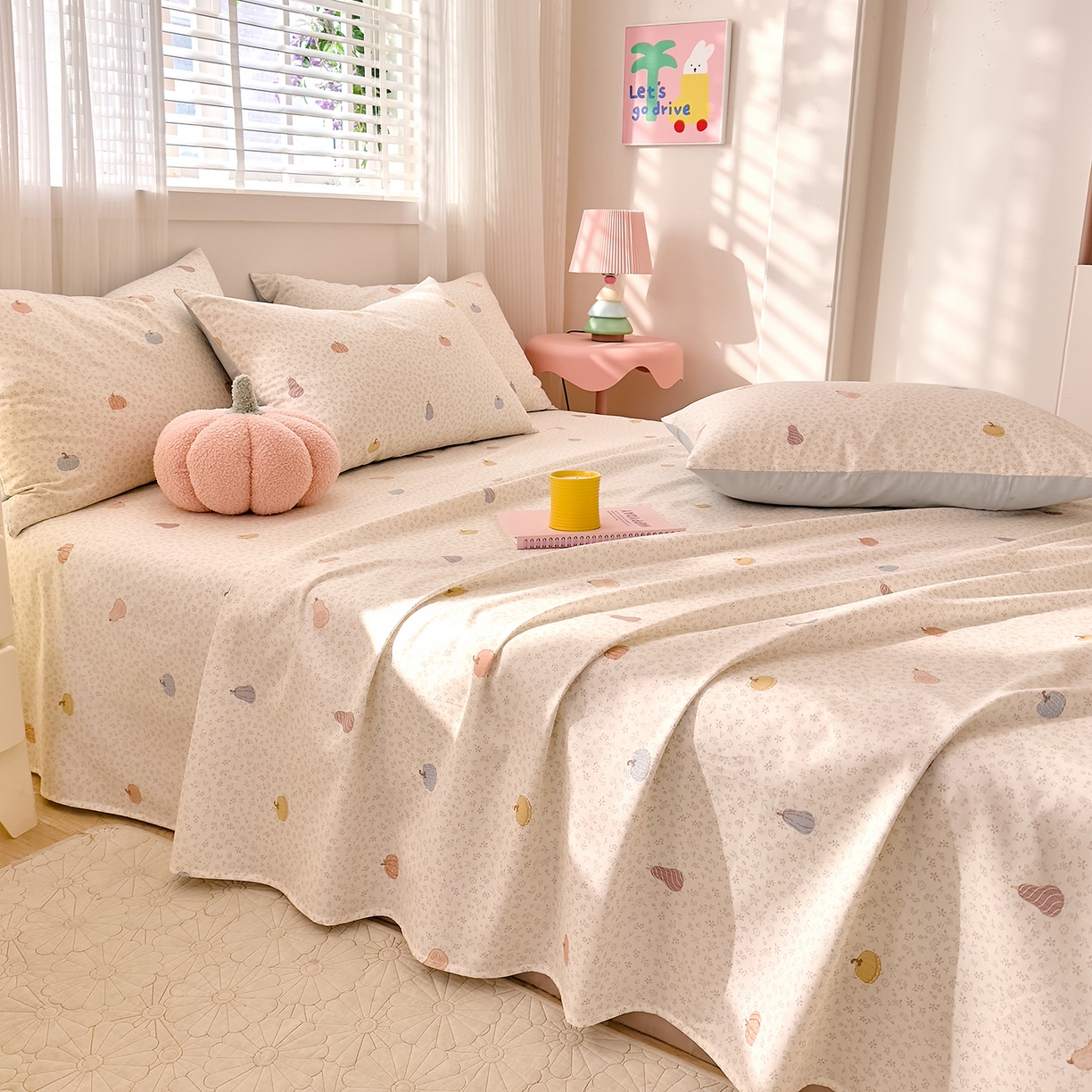 DoDo 兜兜 2026年全棉纯棉可爱卡通单床单 床单单件 小福瓜