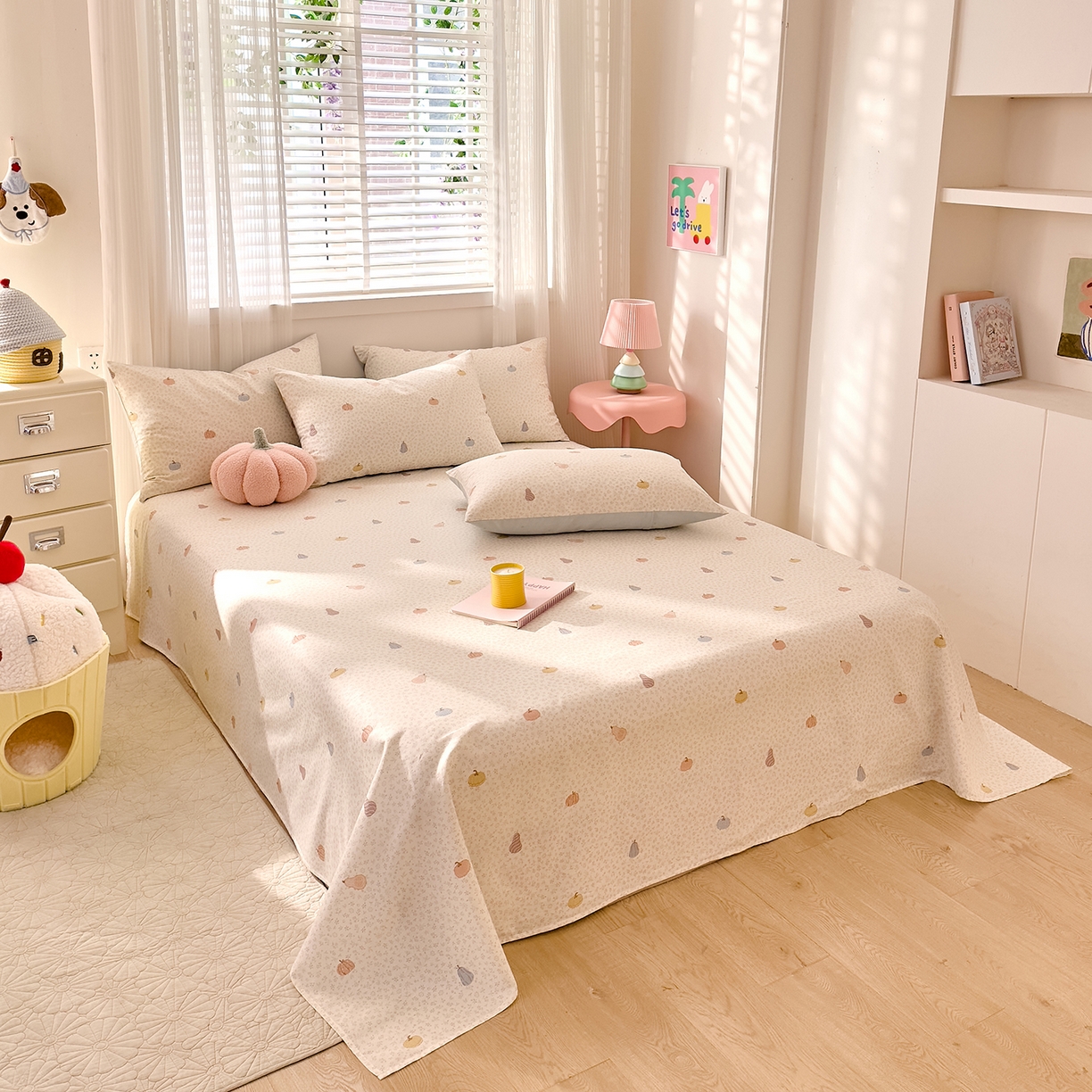 91家纺网 家纺一手货源 找家纺 DoDo 兜兜 2026年全棉纯棉可爱卡通单床单 床单单件 小福瓜