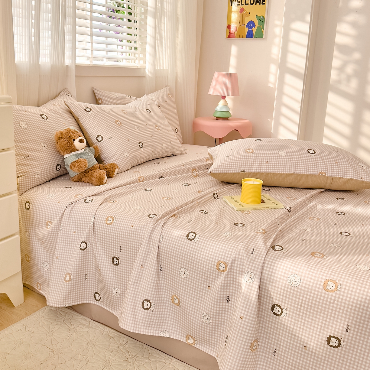 DoDo 兜兜 2026年全棉纯棉可爱卡通单床单 床单单件 麦克狮