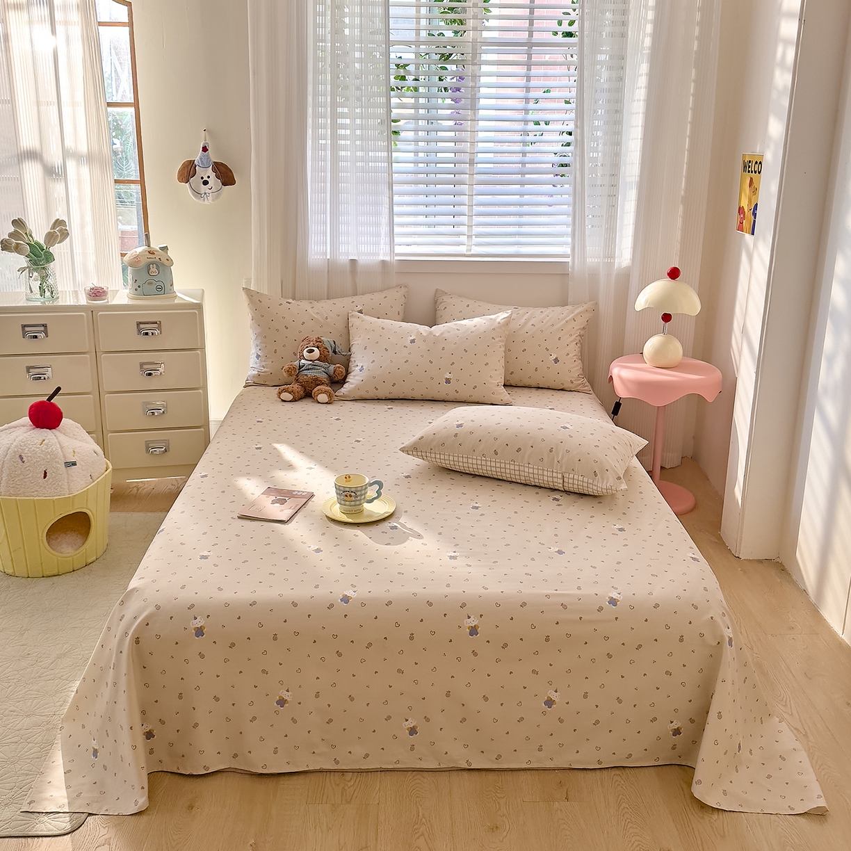 91家纺网 家纺一手货源 找家纺 DoDo 兜兜 2026年全棉纯棉可爱卡通单床单 床单单件 跳跳象