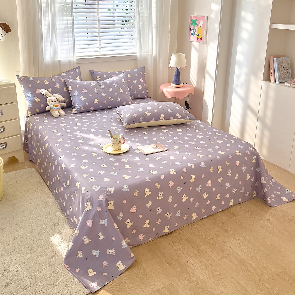 91家纺网 家纺一手货源 找家纺 DoDo 兜兜 2026年全棉纯棉可爱卡通单床单 床单单件 动物方舟