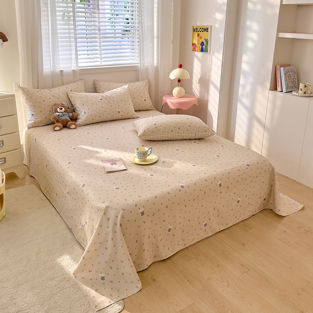 91家纺网 家纺一手货源 找家纺 DoDo 兜兜 2026年全棉纯棉可爱卡通单床单 床单单件 跳跳象