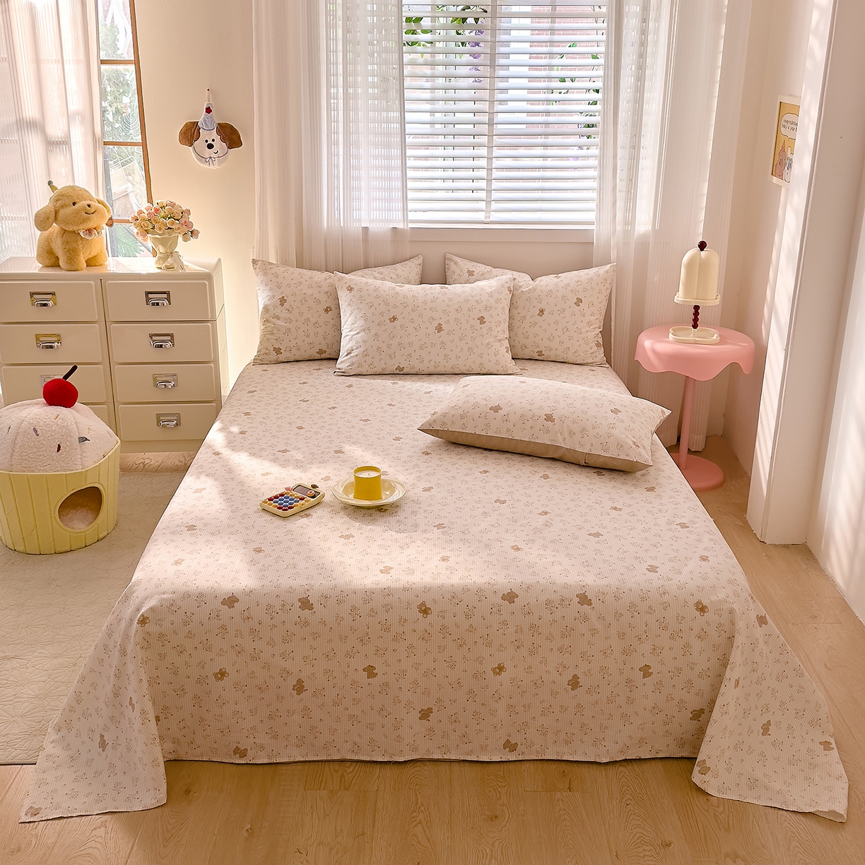 91家纺网 家纺一手货源 找家纺 DoDo 兜兜 2026年全棉纯棉可爱卡通单床单 床单单件 森林熊崽崽