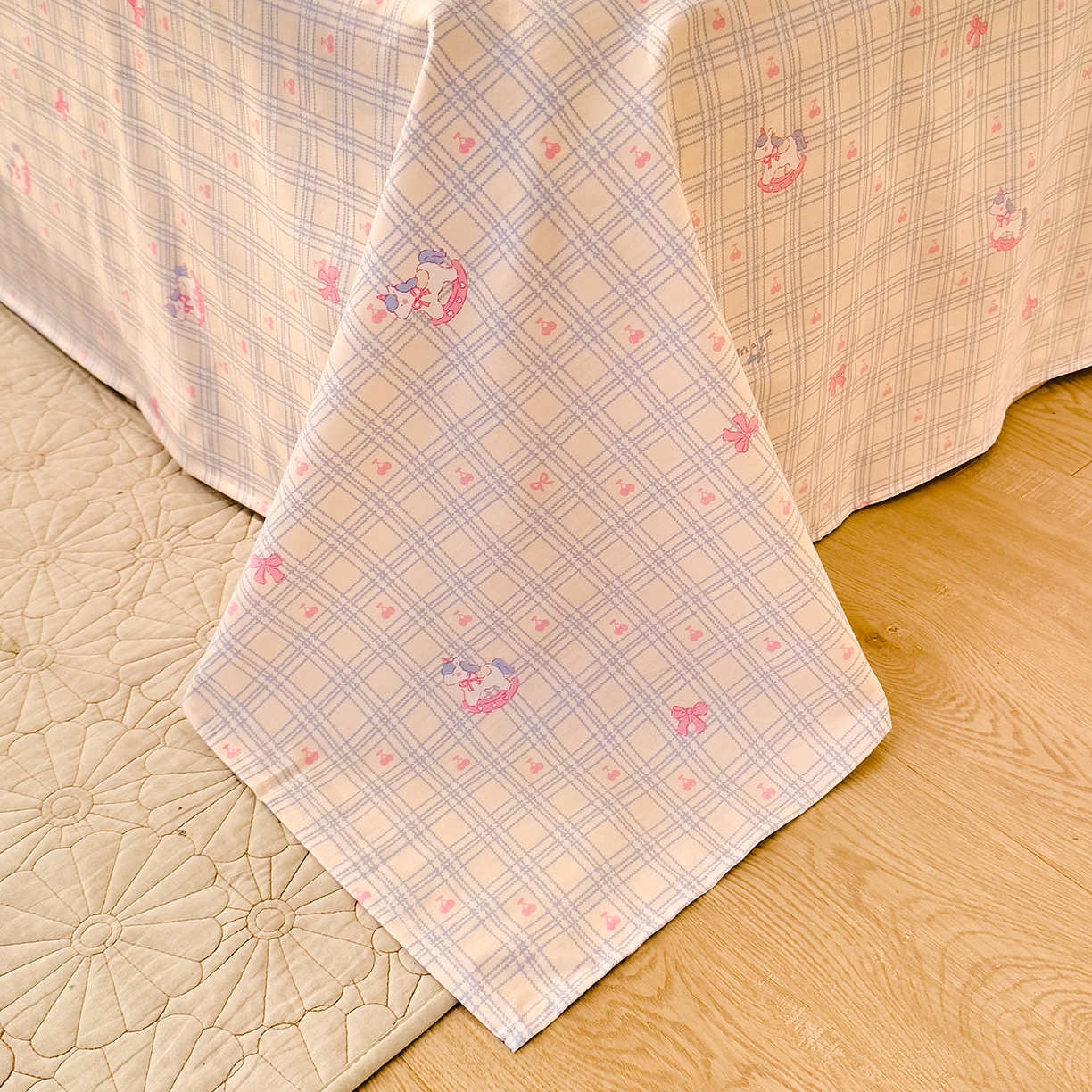 91家纺网 家纺一手货源 找家纺 DoDo 兜兜 2026年全棉纯棉可爱卡通单床单 床单单件 小马哒哒