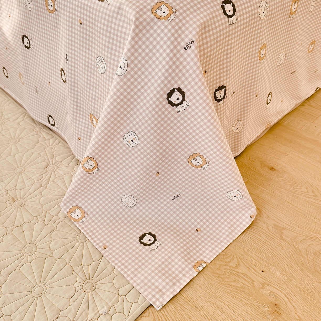 91家纺网 家纺一手货源 找家纺 DoDo 兜兜 2026年全棉纯棉可爱卡通单床单 床单单件 麦克狮