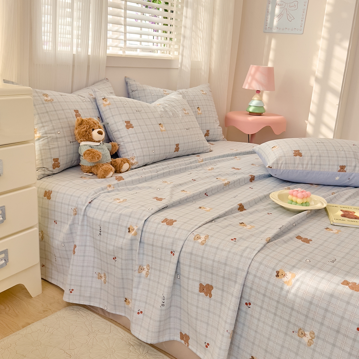 DoDo 兜兜 2026年全棉纯棉可爱卡通单床单 床单单件 熊抱阳光