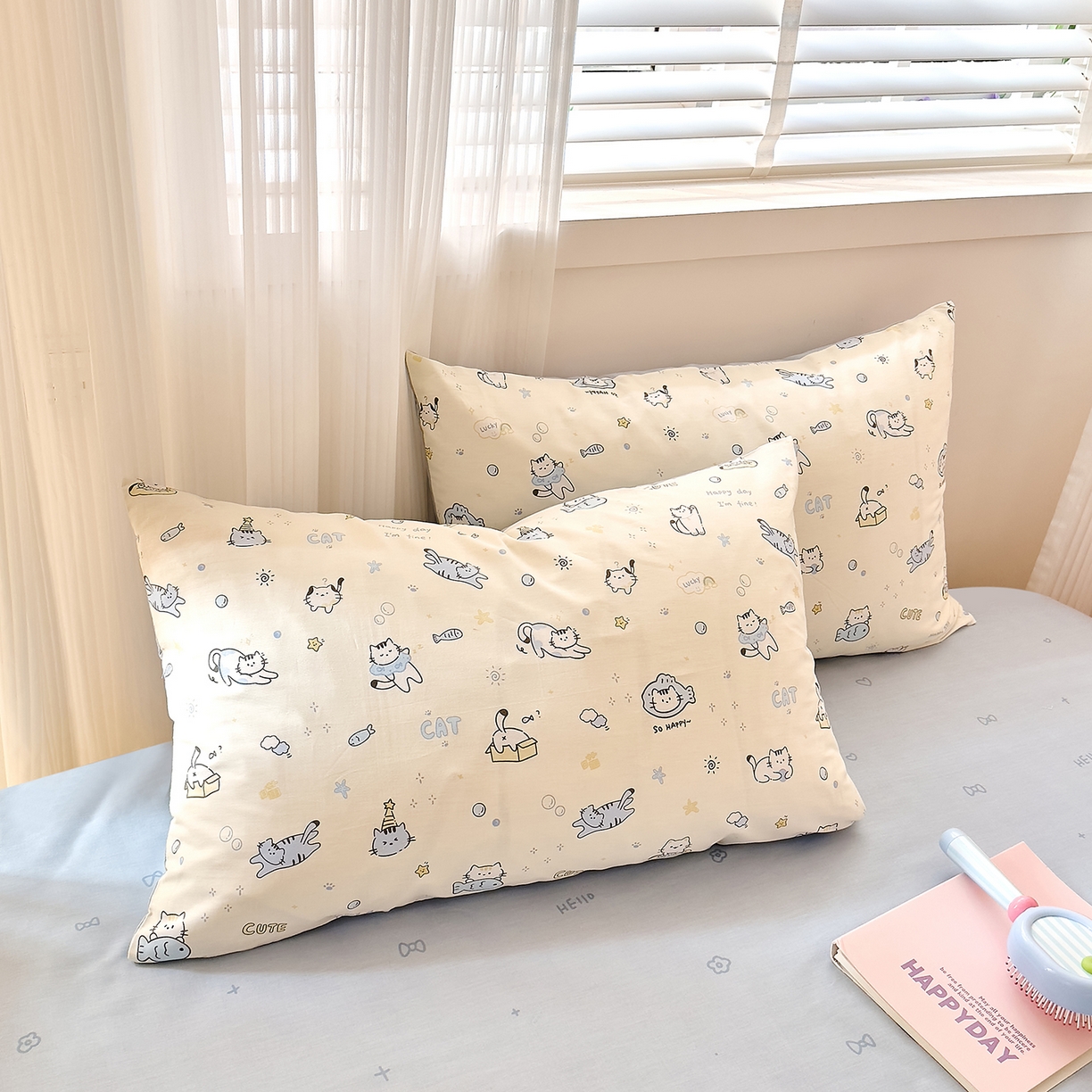 91家纺网 家纺一手货源 找家纺 DoDo 兜兜 2026年全棉纯棉可爱卡通单床单 床单单件 机灵猫