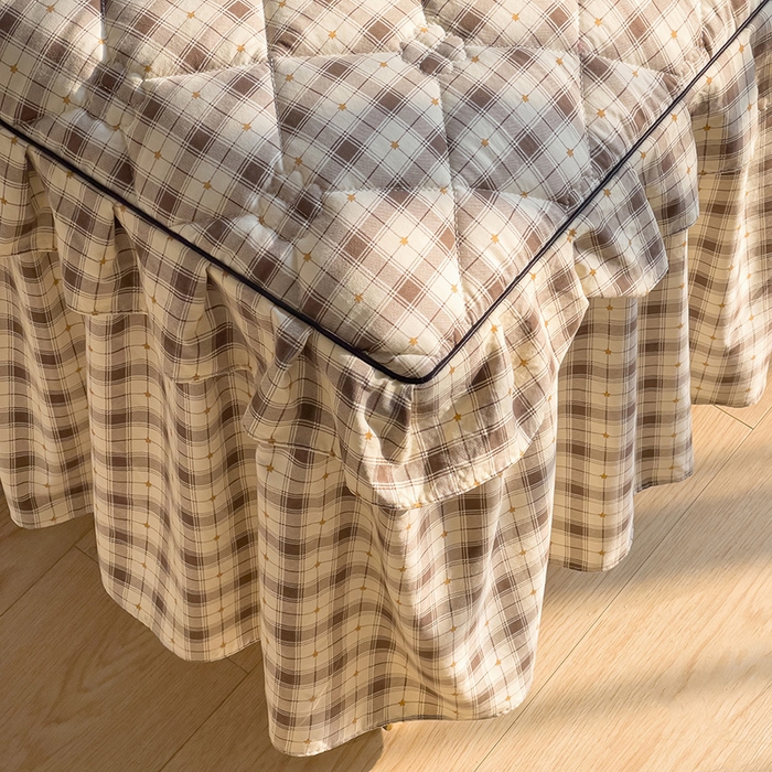 91家纺网 家纺一手货源 找家纺 优家居工厂店 2026新款精仿棉夹棉床裙四件套水洗棉韩版公主风花边床裙被套直播外贸定制 星尚