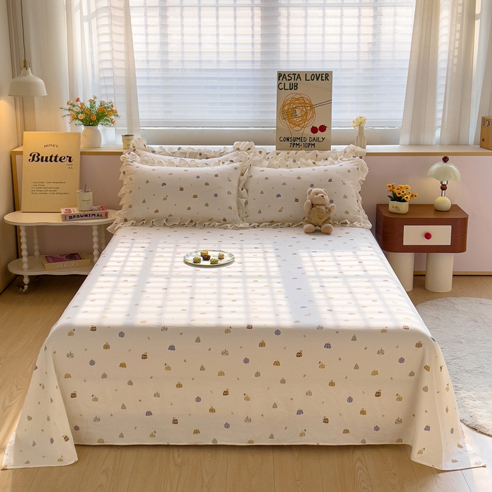 91家纺网 家纺一手货源 找家纺 优家居工厂店 2026新款精仿棉夹棉床裙三件套水洗棉韩版公主风花边床裙直播外贸定制 贝贝南瓜