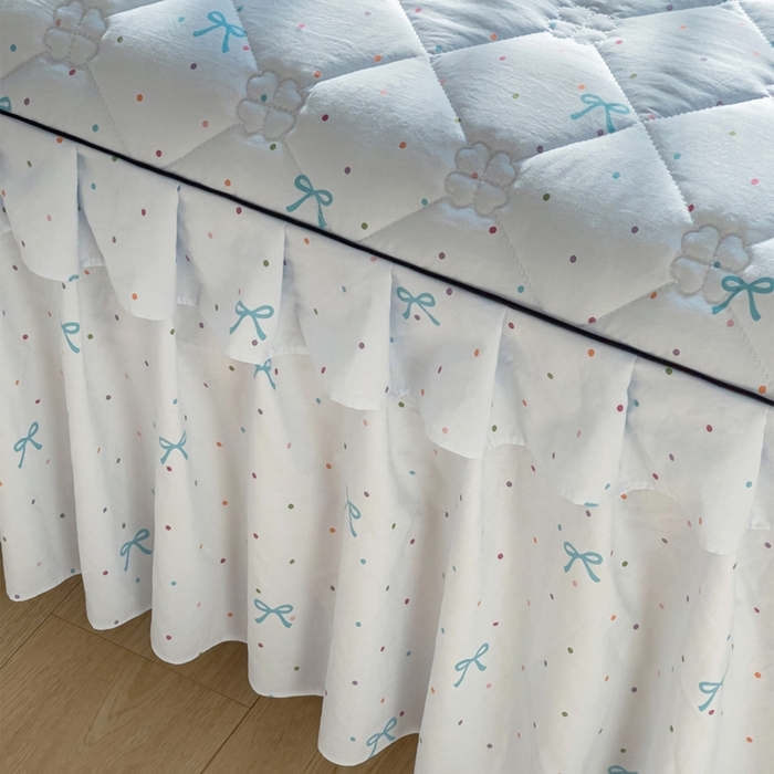 91家纺网 家纺一手货源 找家纺 优家居工厂店 2026新款精仿棉夹棉床裙三件套水洗棉韩版公主风花边床裙直播外贸定制 潘多拉-兰