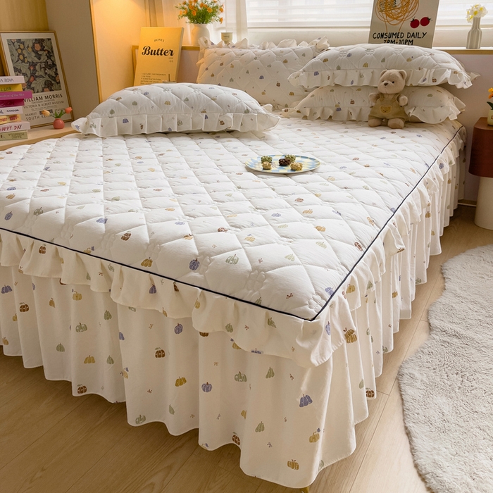 91家纺网 家纺一手货源 找家纺 （总）优家居工厂店 2026新款精仿棉床裙四件套水洗棉韩版公主风花边床裙单被套直播外贸定制