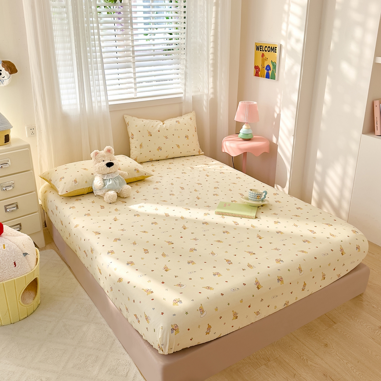 91家纺网 家纺一手货源 找家纺 （总）DoDo 兜兜 2026年全棉纯棉可爱卡通单床笠 床笠单件