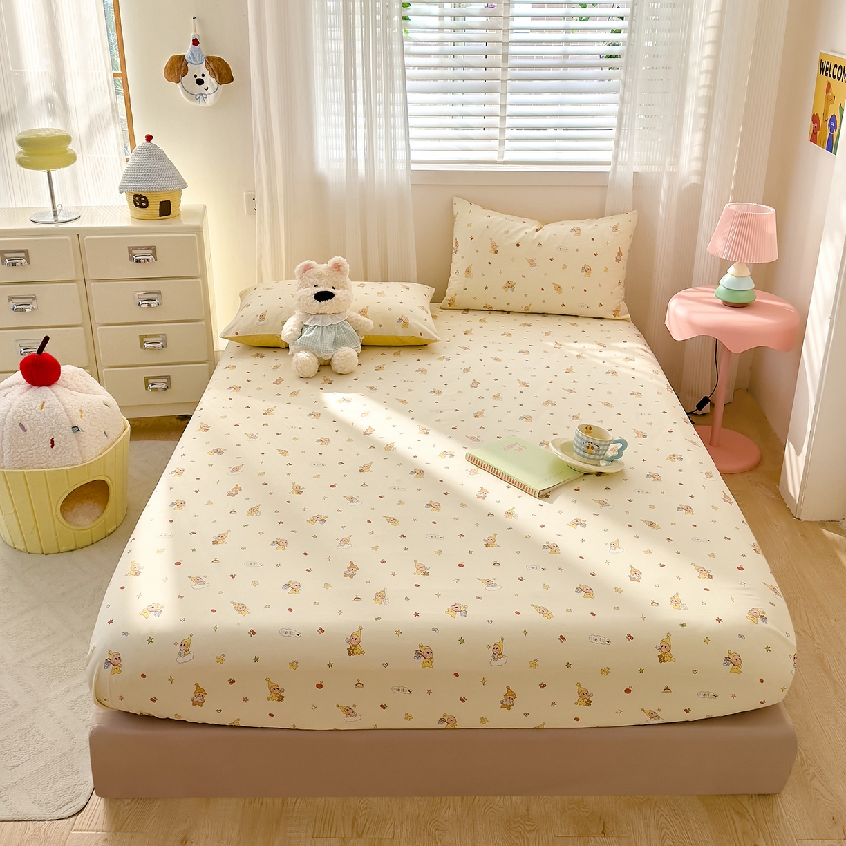 91家纺网 家纺一手货源 找家纺 （总）DoDo 兜兜 2026年全棉纯棉可爱卡通单床笠 床笠单件