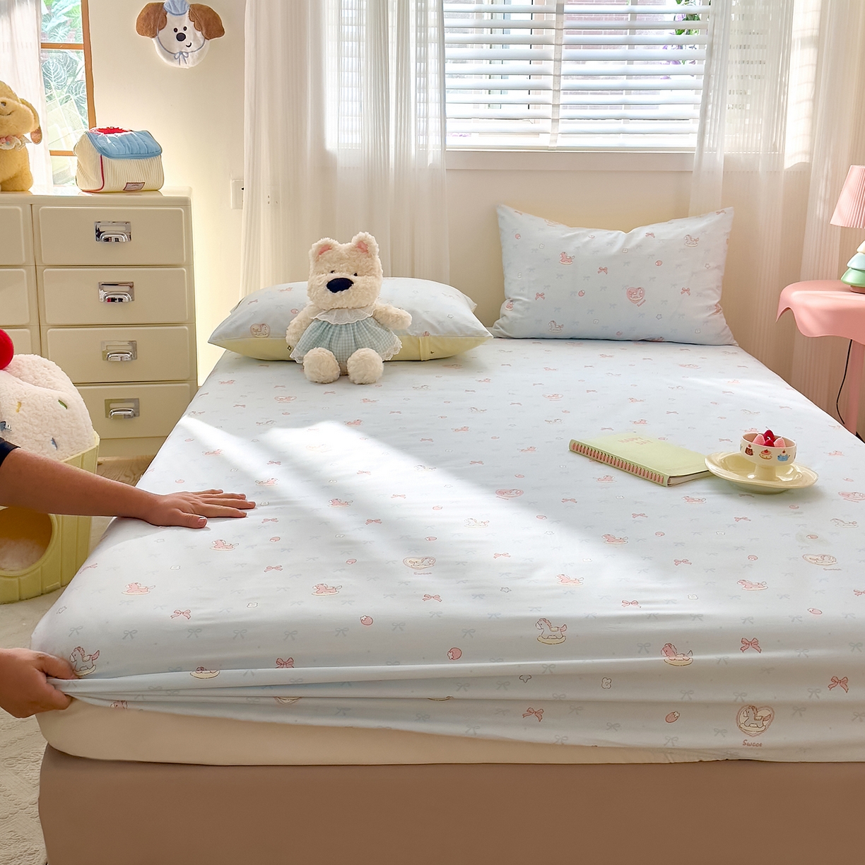 91家纺网 家纺一手货源 找家纺 （总）DoDo 兜兜 2026年全棉纯棉可爱卡通单床笠 床笠单件