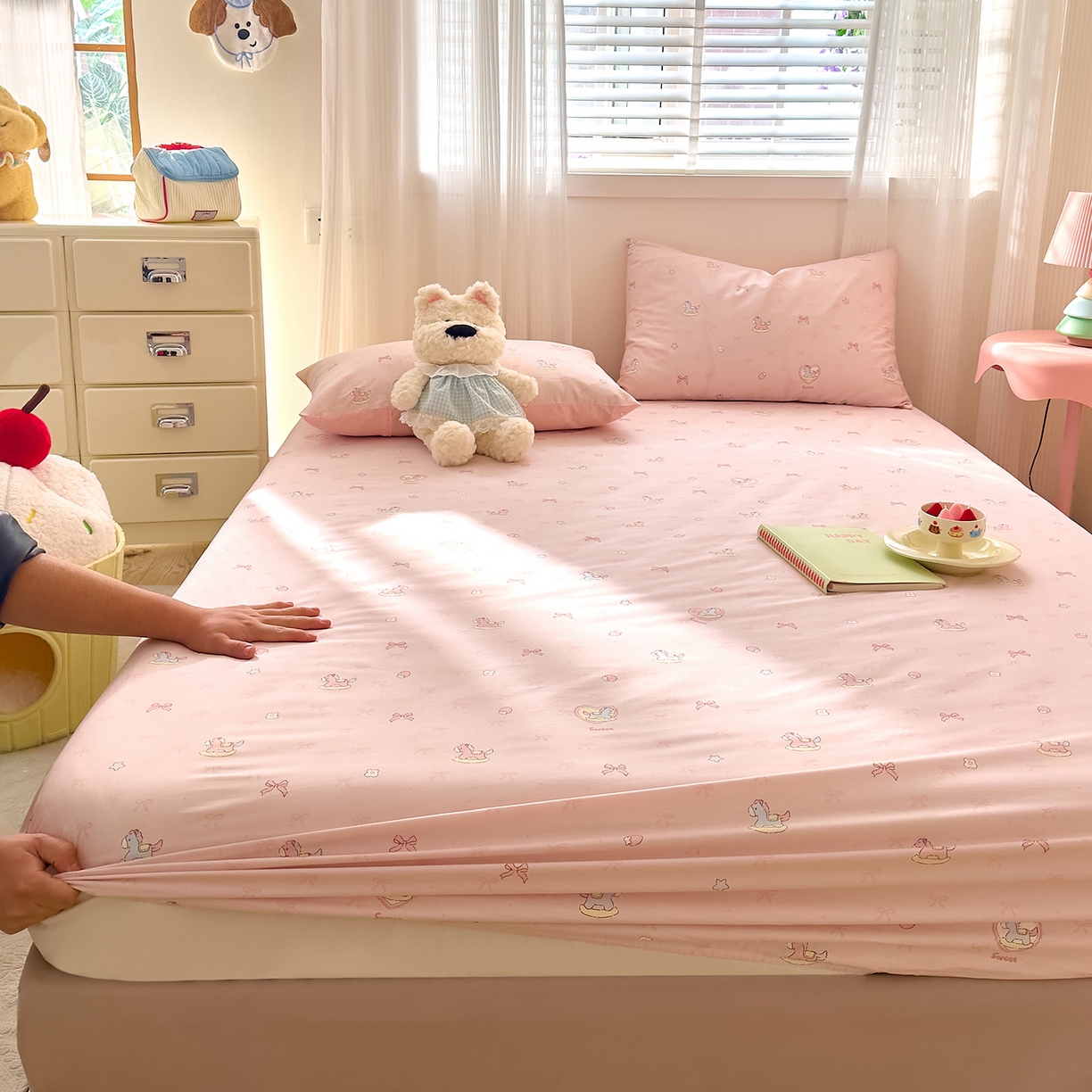 91家纺网 家纺一手货源 找家纺 （总）DoDo 兜兜 2026年全棉纯棉可爱卡通单床笠 床笠单件