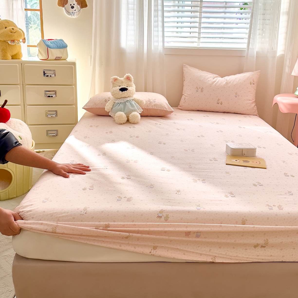 91家纺网 家纺一手货源 找家纺 （总）DoDo 兜兜 2026年全棉纯棉可爱卡通单床笠 床笠单件