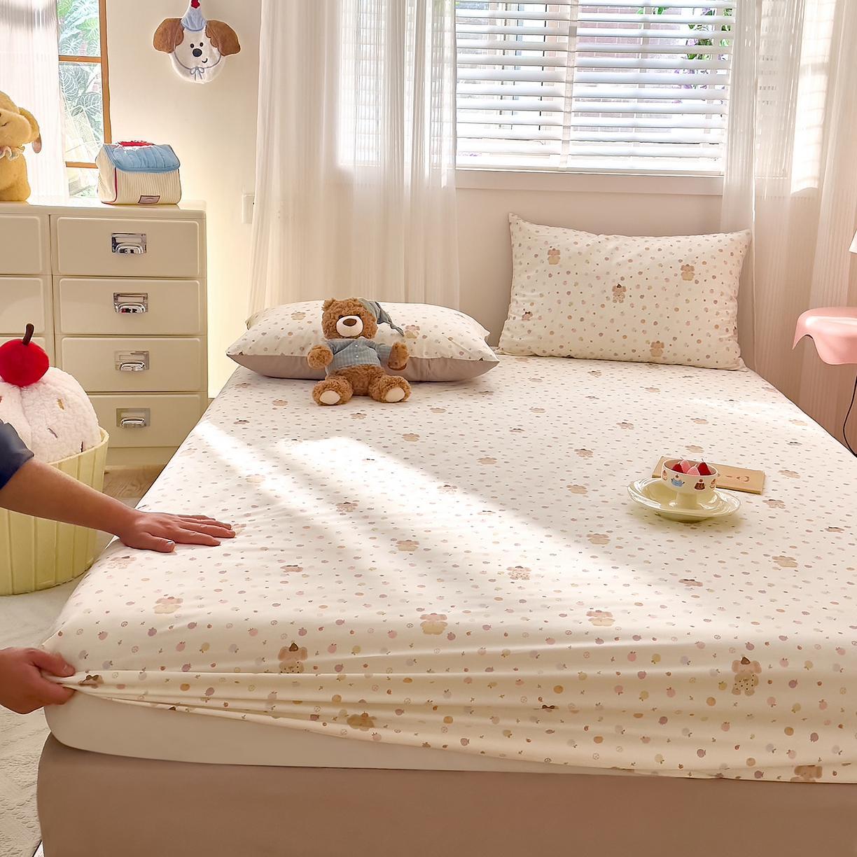 91家纺网 家纺一手货源 找家纺 （总）DoDo 兜兜 2026年全棉纯棉可爱卡通单床笠 床笠单件