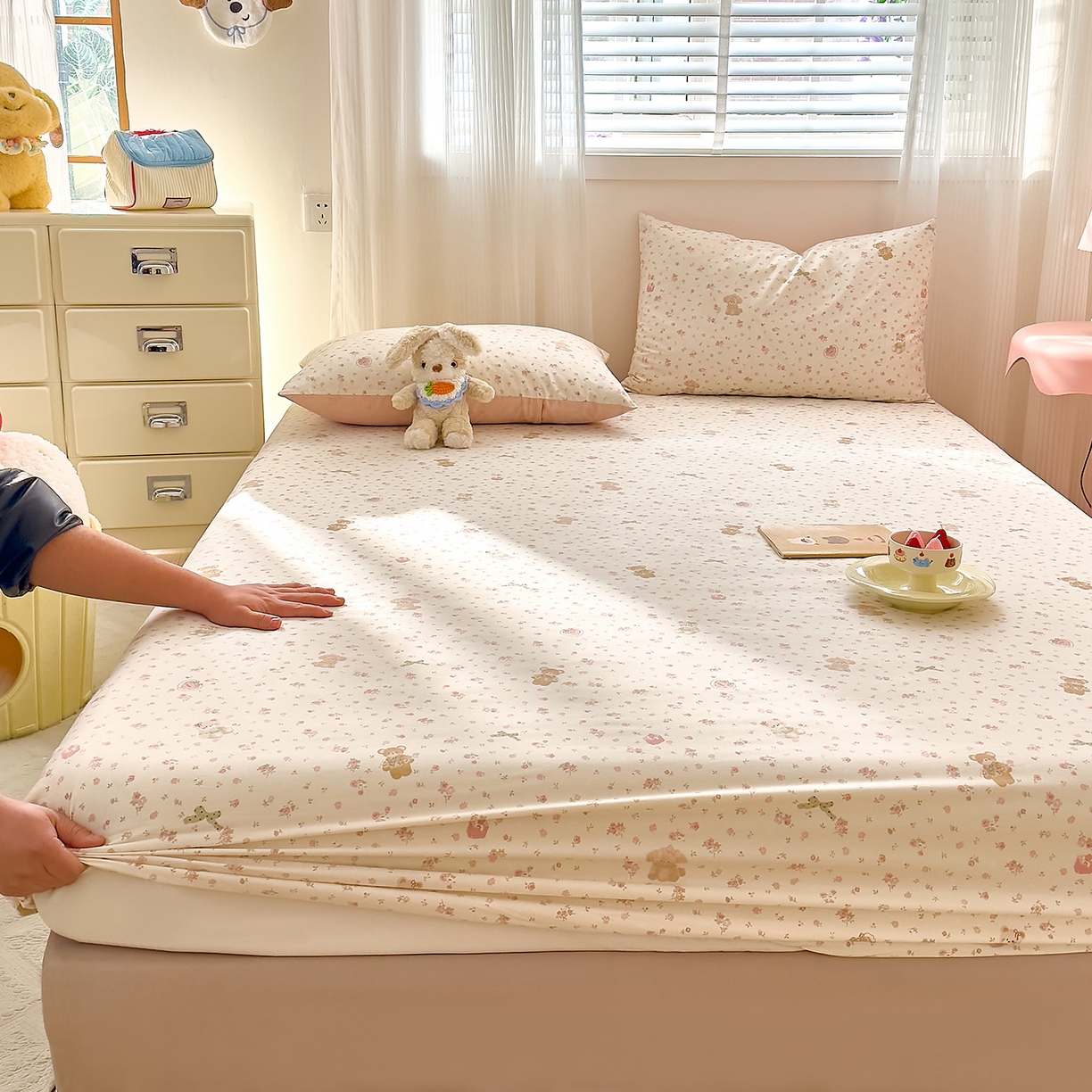 91家纺网 家纺一手货源 找家纺 （总）DoDo 兜兜 2026年全棉纯棉可爱卡通单床笠 床笠单件