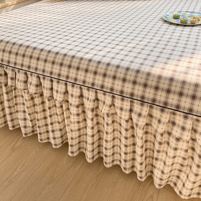 91家纺网 家纺一手货源 找家纺 优家居工厂店 2026新款精仿棉床裙四件套水洗棉韩版公主风花边床裙单被套直播外贸定制 星尚