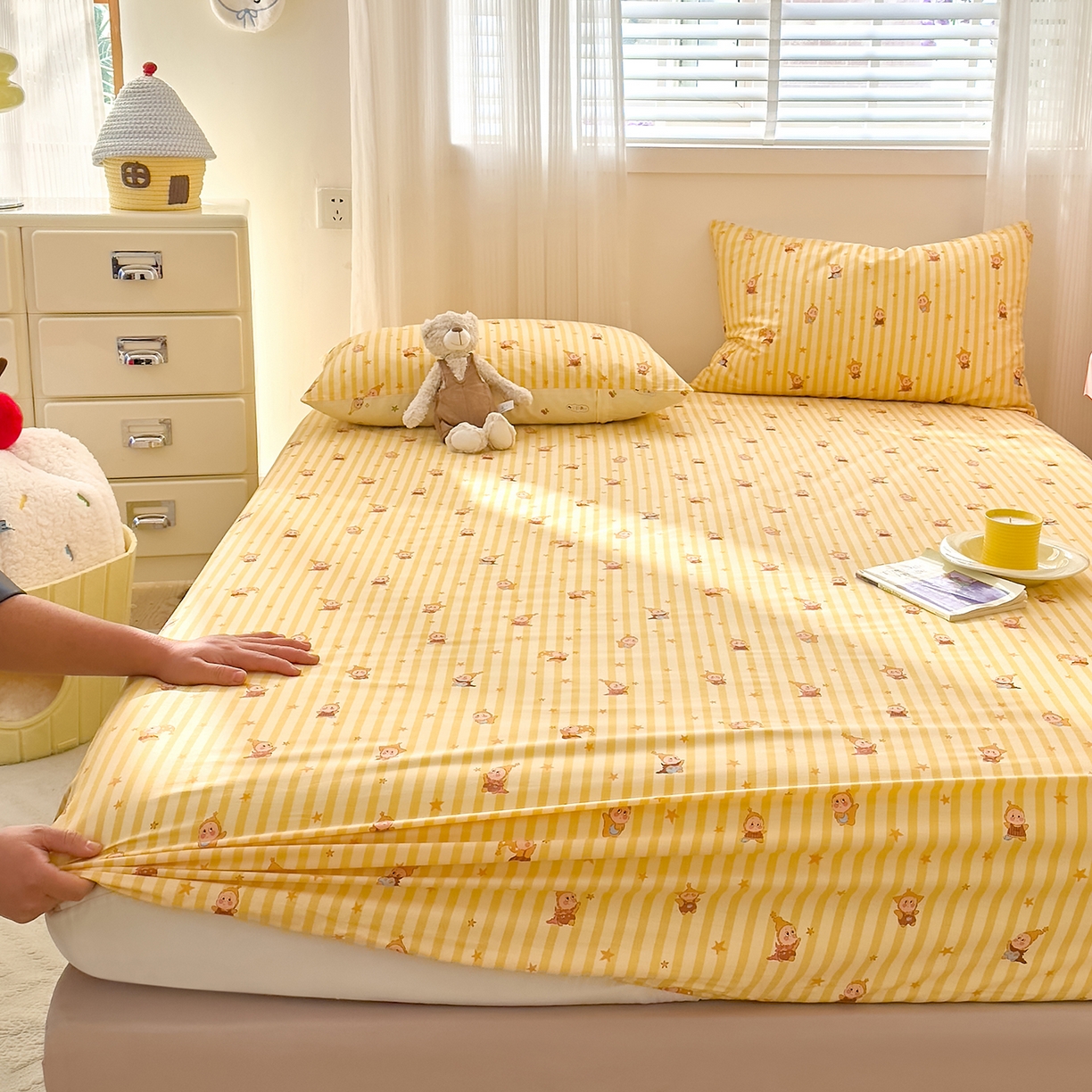 91家纺网 家纺一手货源 找家纺 （总）DoDo 兜兜 2026年全棉纯棉可爱卡通单床笠 床笠单件