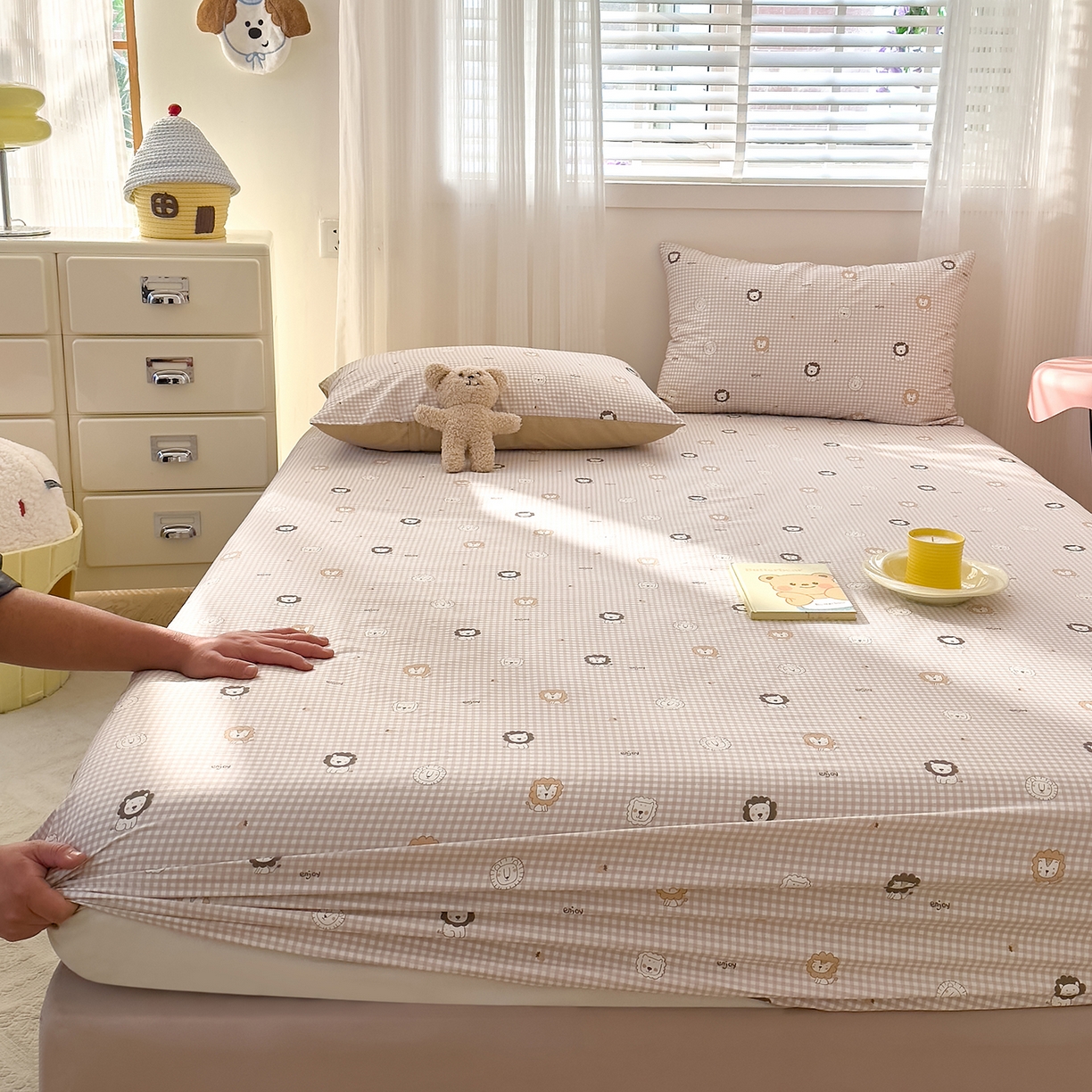 DoDo 兜兜 2026年全棉纯棉可爱卡通单床笠 床笠单件 麦克狮