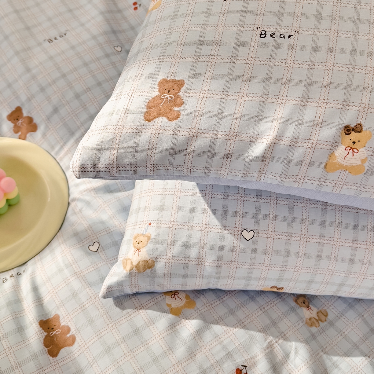 91家纺网 家纺一手货源 找家纺 DoDo 兜兜 2026年全棉纯棉可爱卡通单床笠 床笠单件 熊抱阳光