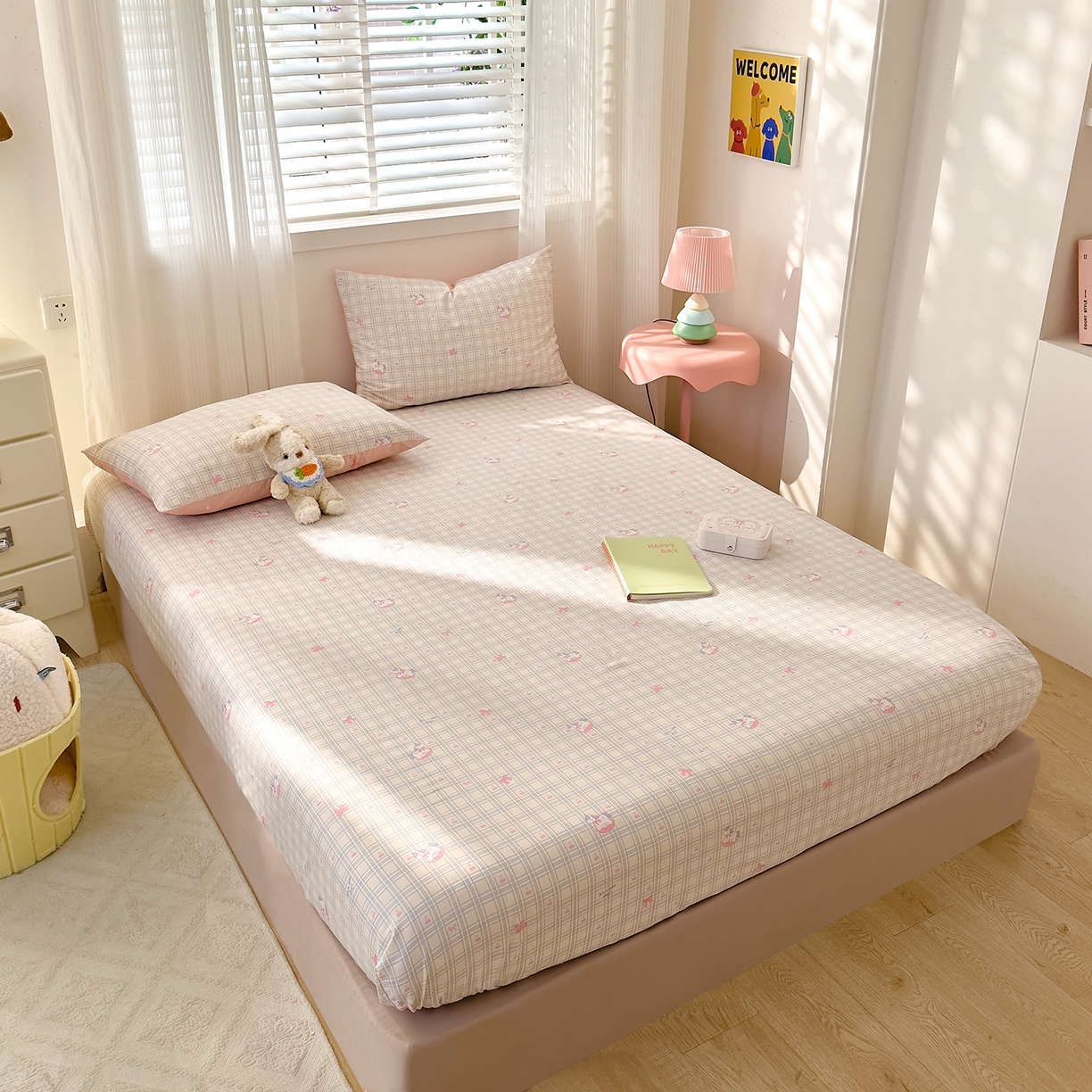 91家纺网 家纺一手货源 找家纺 DoDo 兜兜 2026年全棉纯棉可爱卡通单床笠 床笠单件 小马哒哒