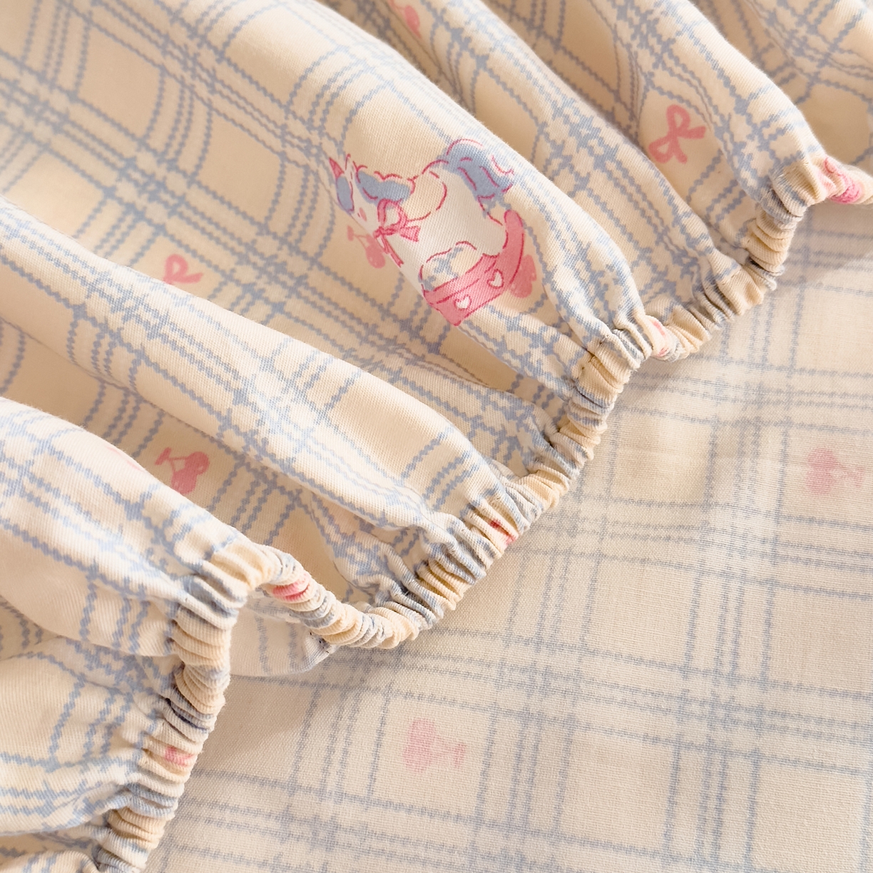 91家纺网 家纺一手货源 找家纺 DoDo 兜兜 2026年全棉纯棉可爱卡通单床笠 床笠单件 小马哒哒