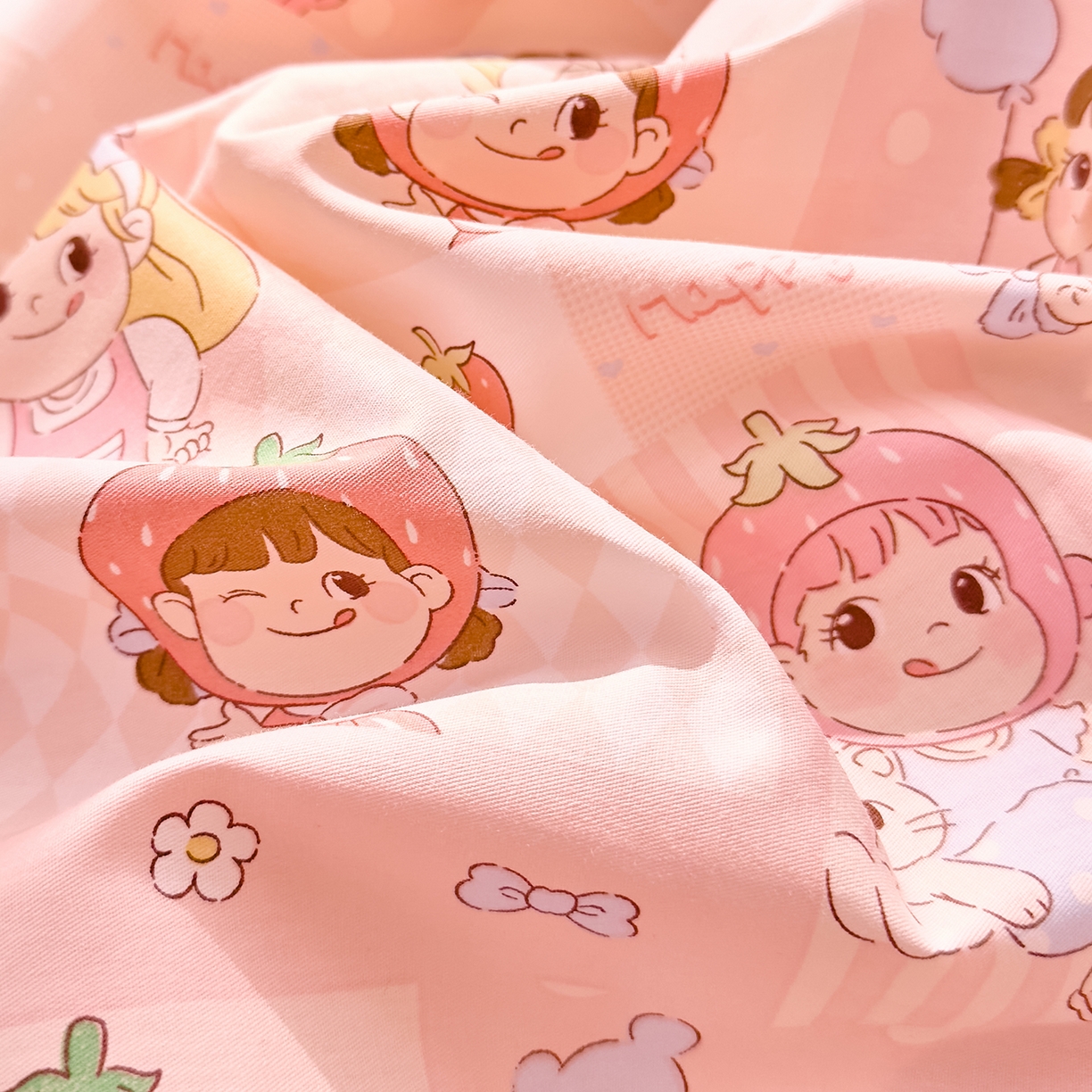 91家纺网 家纺一手货源 找家纺 DoDo 兜兜 2026年全棉纯棉可爱卡通单床笠 床笠单件 棒棒糖女孩