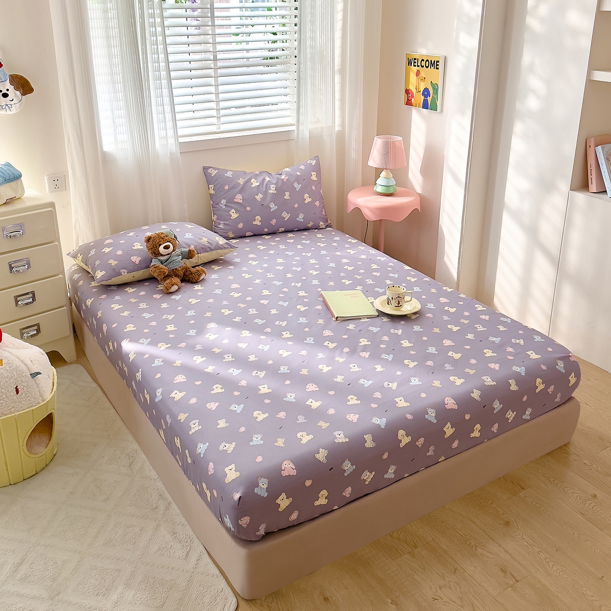 91家纺网 家纺一手货源 找家纺 DoDo 兜兜 2026年全棉纯棉可爱卡通单床笠 床笠单件 动物方舟