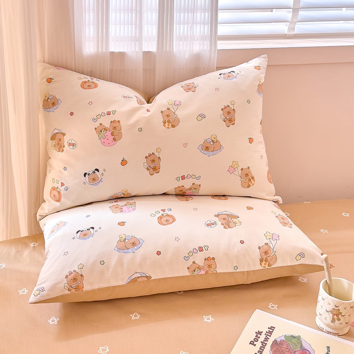 91家纺网 家纺一手货源 找家纺 DoDo 兜兜 2026年全棉纯棉可爱卡通单床笠 床笠单件 熊猫卡皮