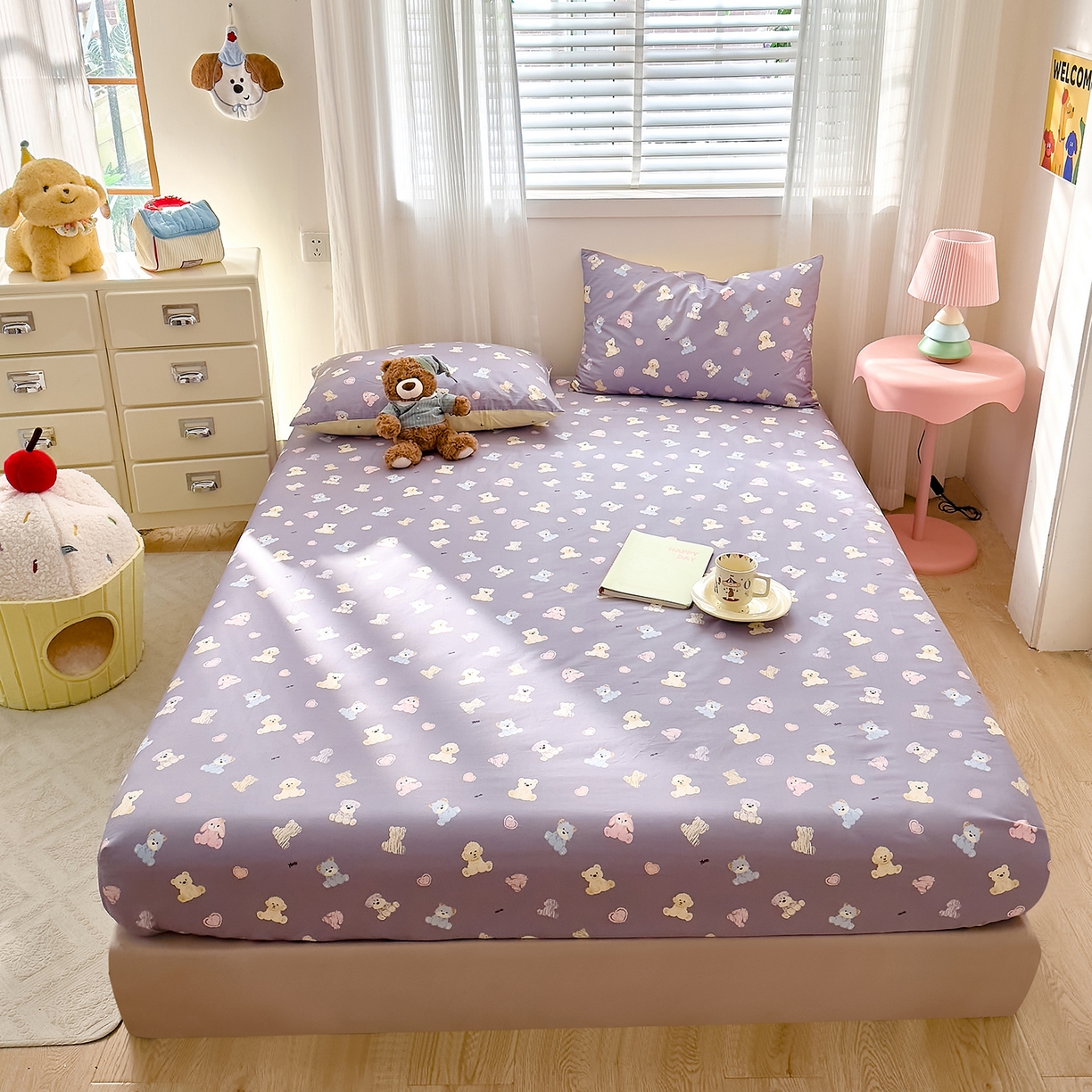 91家纺网 家纺一手货源 找家纺 DoDo 兜兜 2026年全棉纯棉可爱卡通单床笠 床笠单件 动物方舟