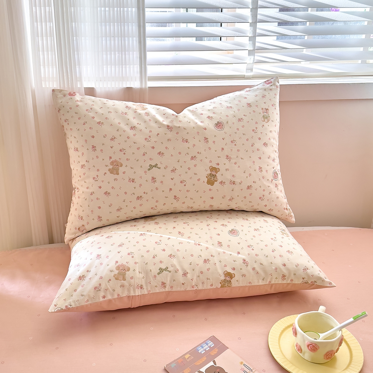 91家纺网 家纺一手货源 找家纺 DoDo 兜兜 2026年全棉纯棉可爱卡通单床笠 床笠单件 软软熊与欢欢狗