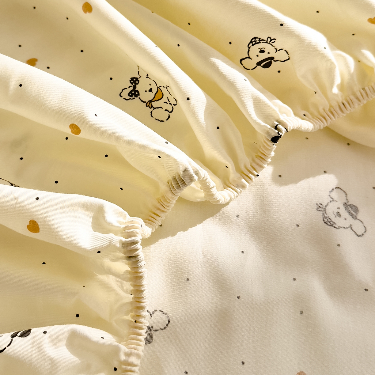 91家纺网 家纺一手货源 找家纺 DoDo 兜兜 2026年全棉纯棉可爱卡通单床笠 床笠单件 点点小狗