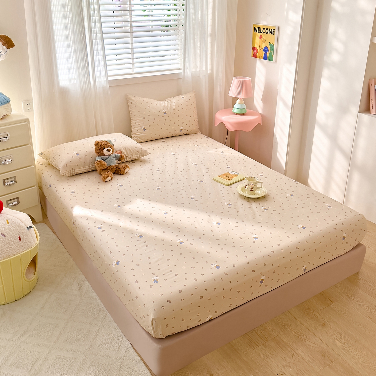 91家纺网 家纺一手货源 找家纺 DoDo 兜兜 2026年全棉纯棉可爱卡通单床笠 床笠单件 跳跳象