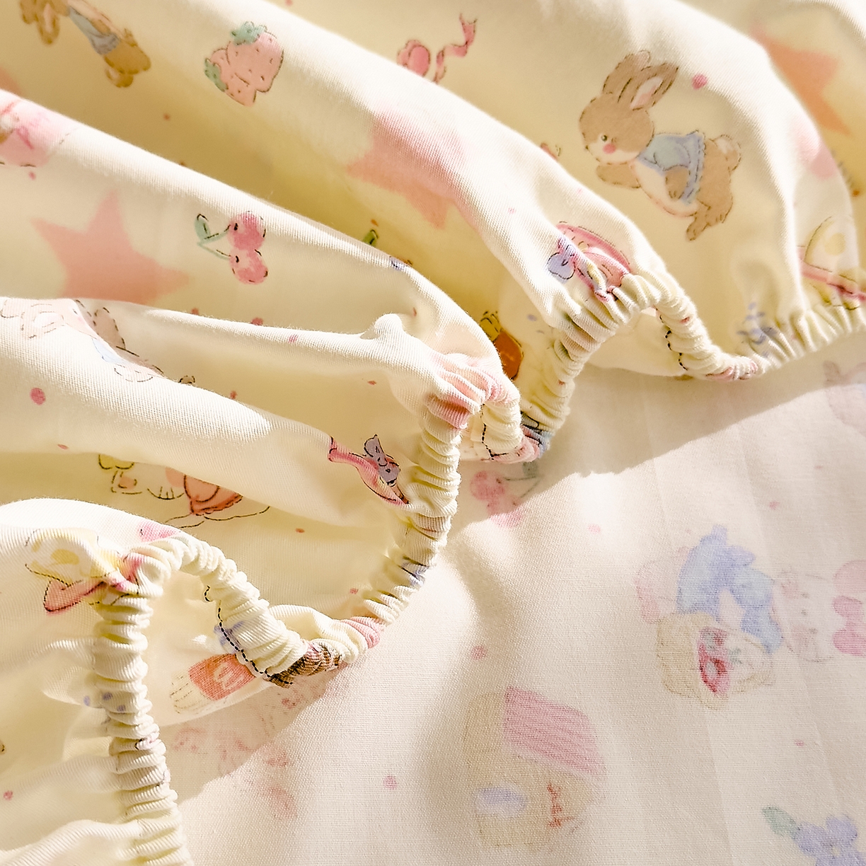 91家纺网 家纺一手货源 找家纺 DoDo 兜兜 2026年全棉纯棉可爱卡通单床笠 床笠单件 星星兔的梦境