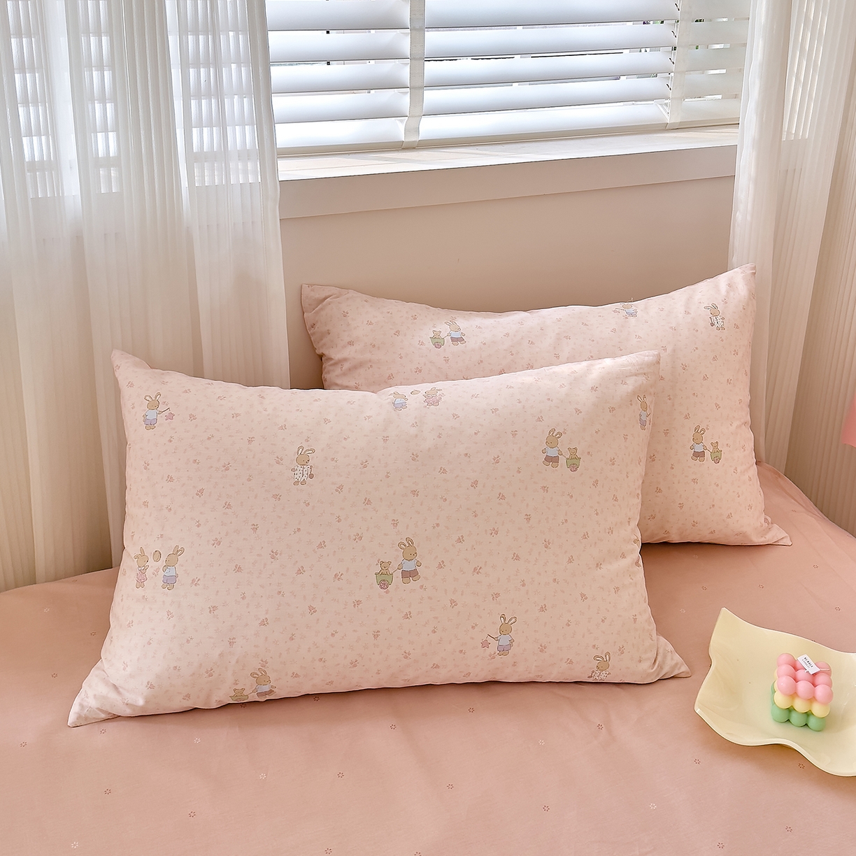 91家纺网 家纺一手货源 找家纺 DoDo 兜兜 2026年全棉纯棉可爱卡通单床笠 床笠单件 早安跳跳兔