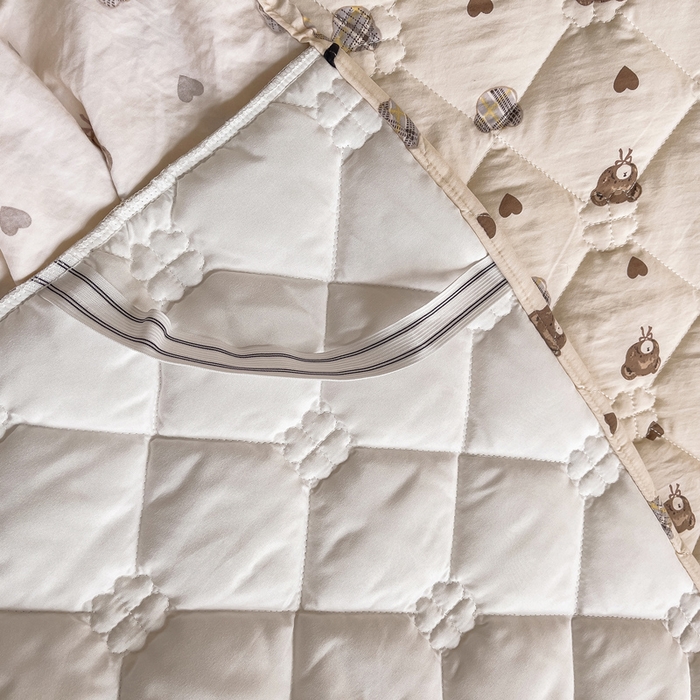 91家纺网 家纺一手货源 找家纺 优家居工厂店 2026新款精仿棉床裙四件套水洗棉韩版公主风花边床裙单被套直播外贸定制 爱心熊