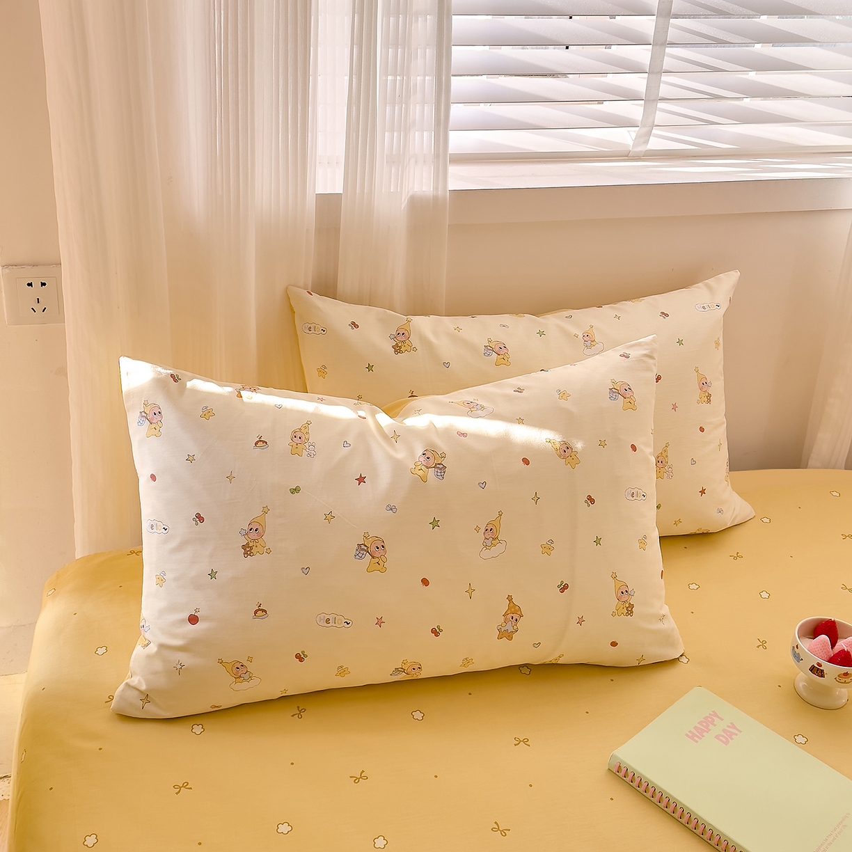 91家纺网 家纺一手货源 找家纺 （总）DoDo 兜兜 2026年全棉纯棉可爱卡通单枕套 枕套单件