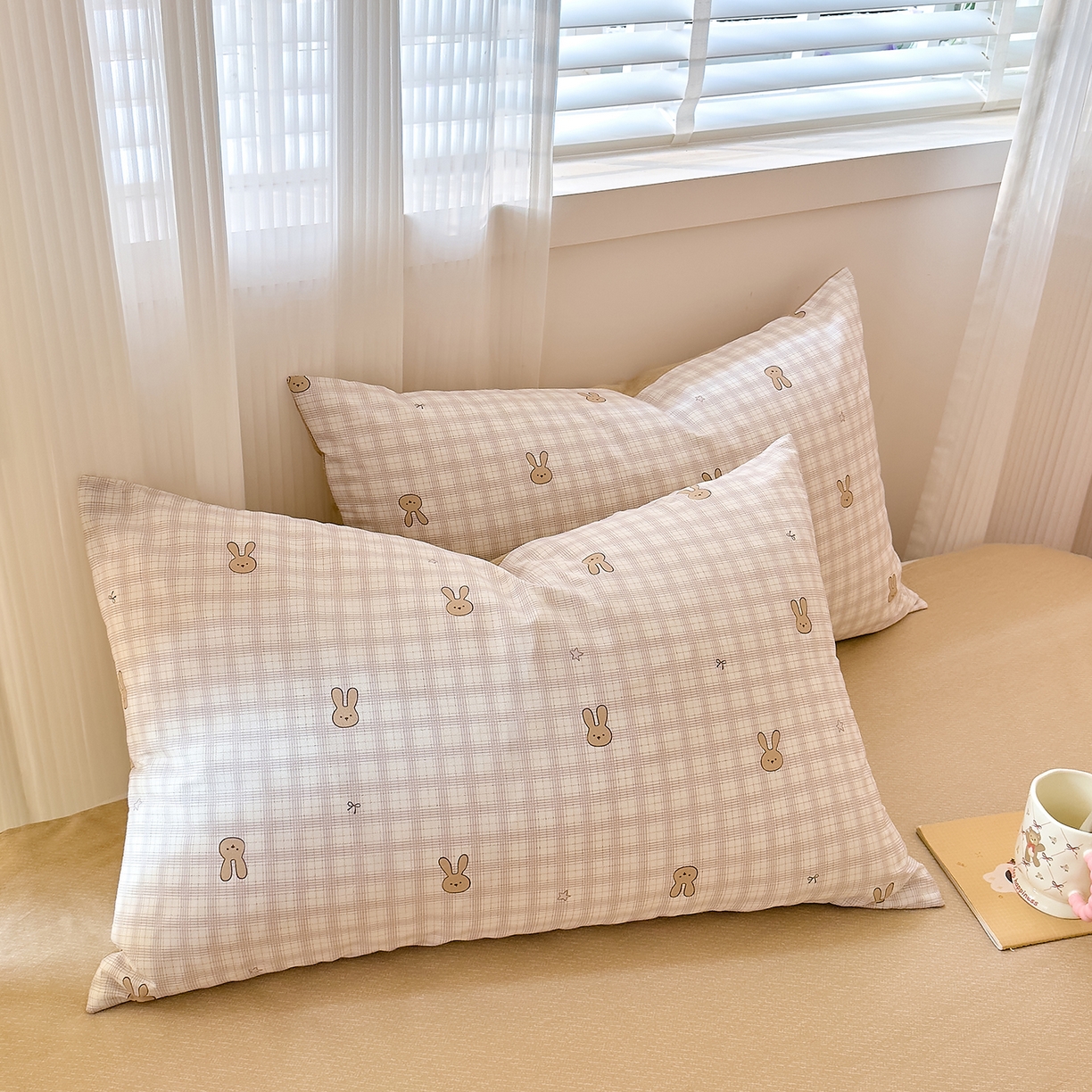 91家纺网 家纺一手货源 找家纺 DoDo 兜兜 2026年全棉纯棉可爱卡通单枕套 枕套单件 棉花糖兔兔