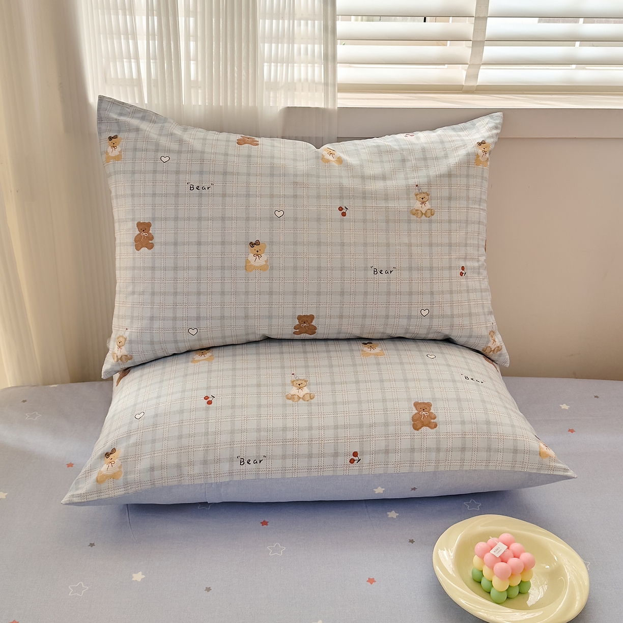 91家纺网 家纺一手货源 找家纺 DoDo 兜兜 2026年全棉纯棉可爱卡通单枕套 枕套单件 熊抱阳光