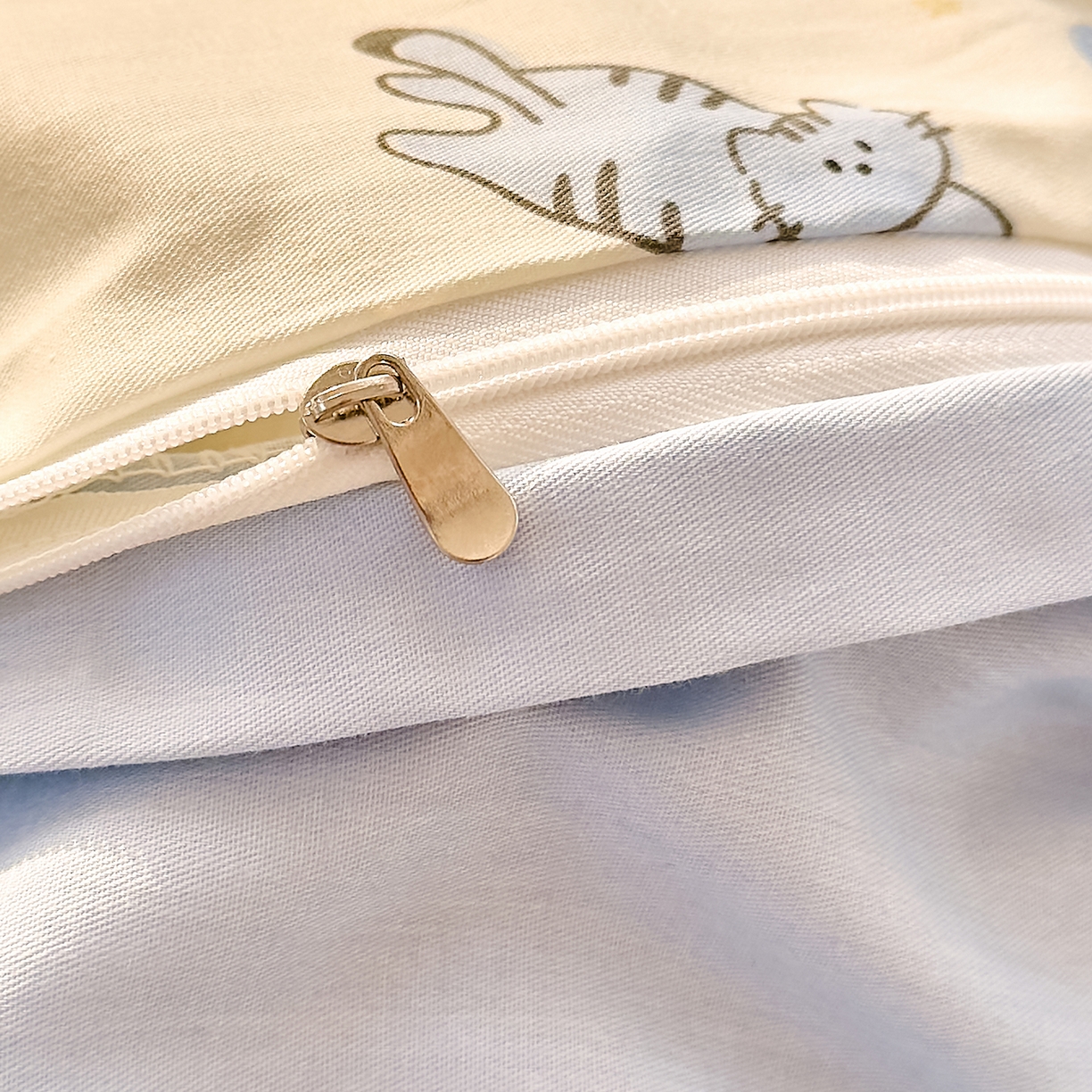 91家纺网 家纺一手货源 找家纺 DoDo 兜兜 2026年全棉纯棉可爱卡通单枕套 枕套单件 机灵猫