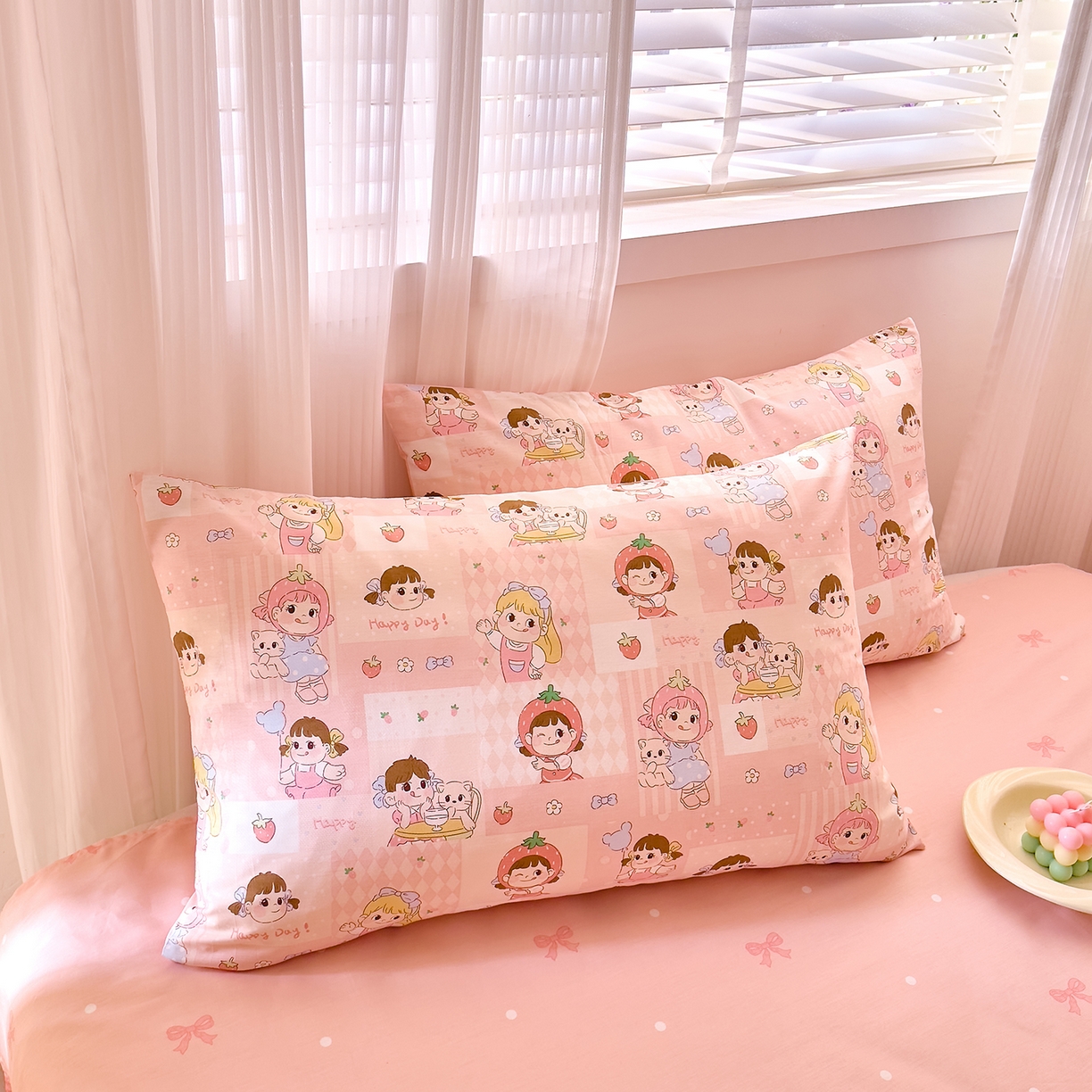 DoDo 兜兜 2026年全棉纯棉可爱卡通单枕套 枕套单件 棒棒糖女孩