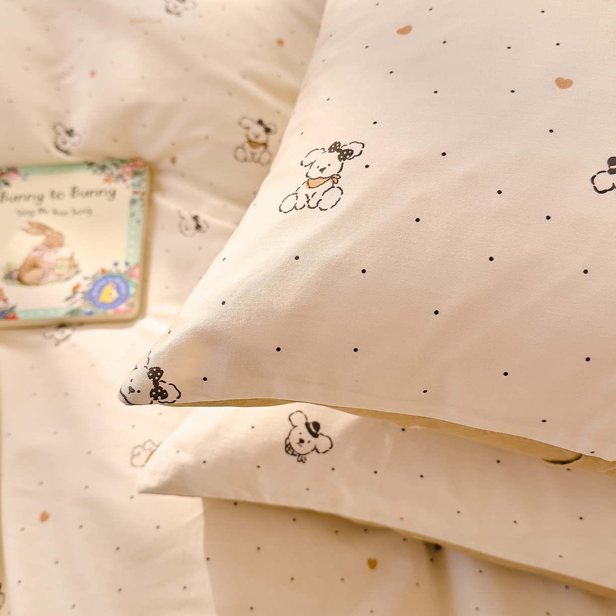 91家纺网 家纺一手货源 找家纺 DoDo 兜兜 2026年全棉纯棉可爱卡通单枕套 枕套单件 点点小狗