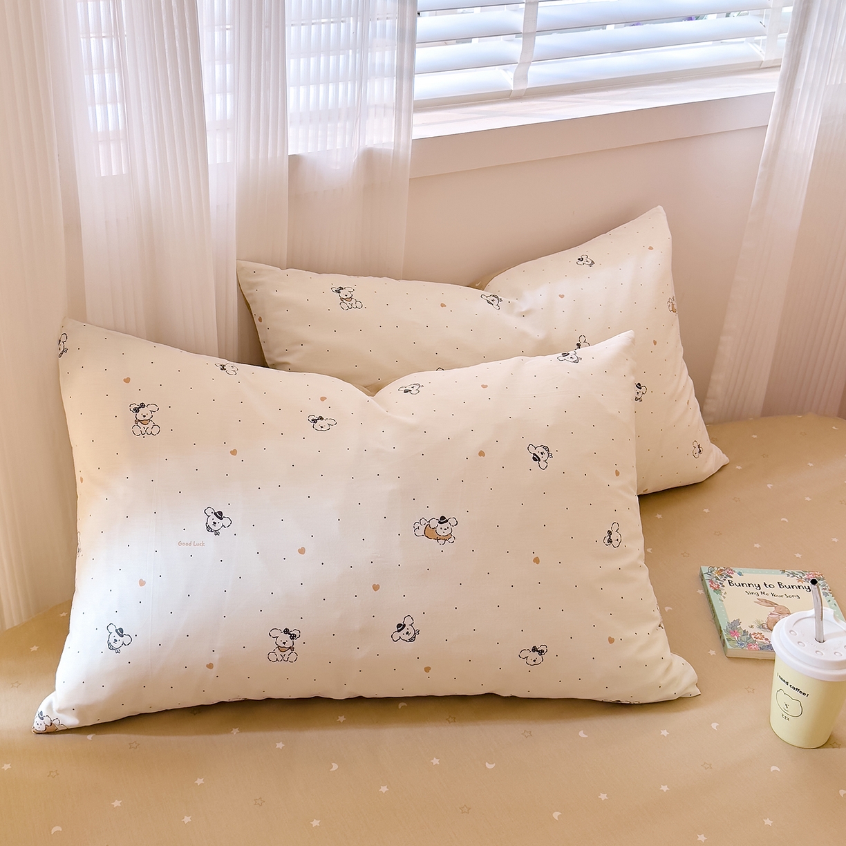 DoDo 兜兜 2026年全棉纯棉可爱卡通单枕套 枕套单件 点点小狗